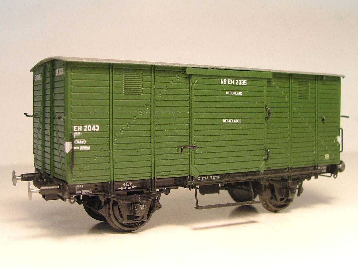 Messing bouwset hulp-bestelgoederenwagen Eh NS (1892-1950) Art. M-175nsehk