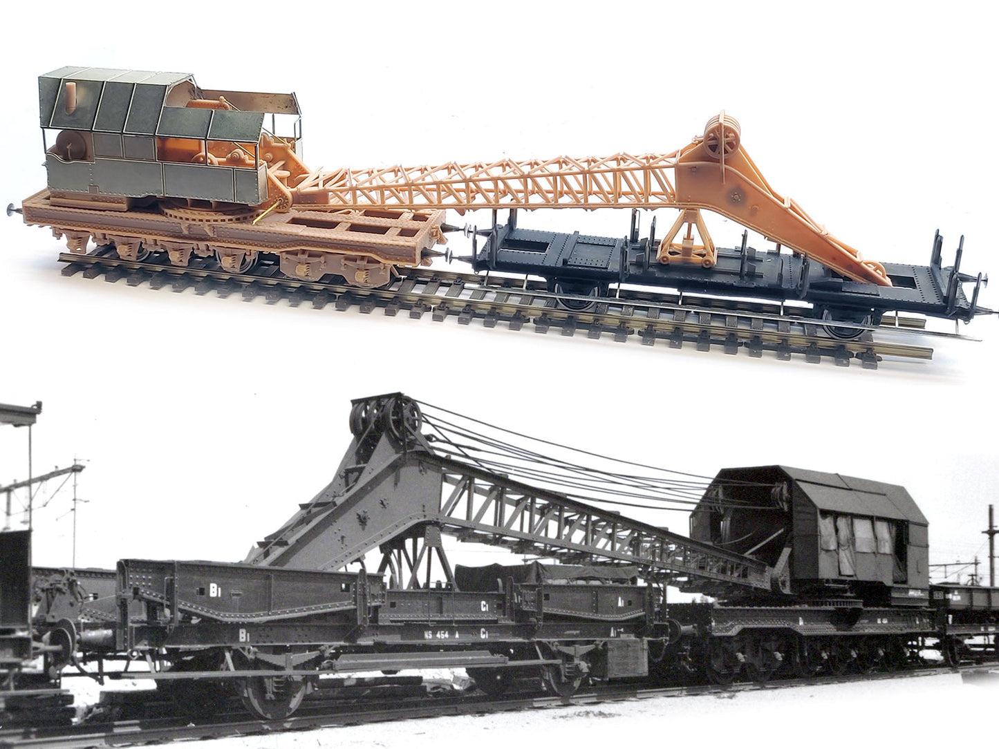 Ongevallenkraan NS, stoomkraan uit 1929 - Kunststof bouwset (1929-1965) Art. M-162