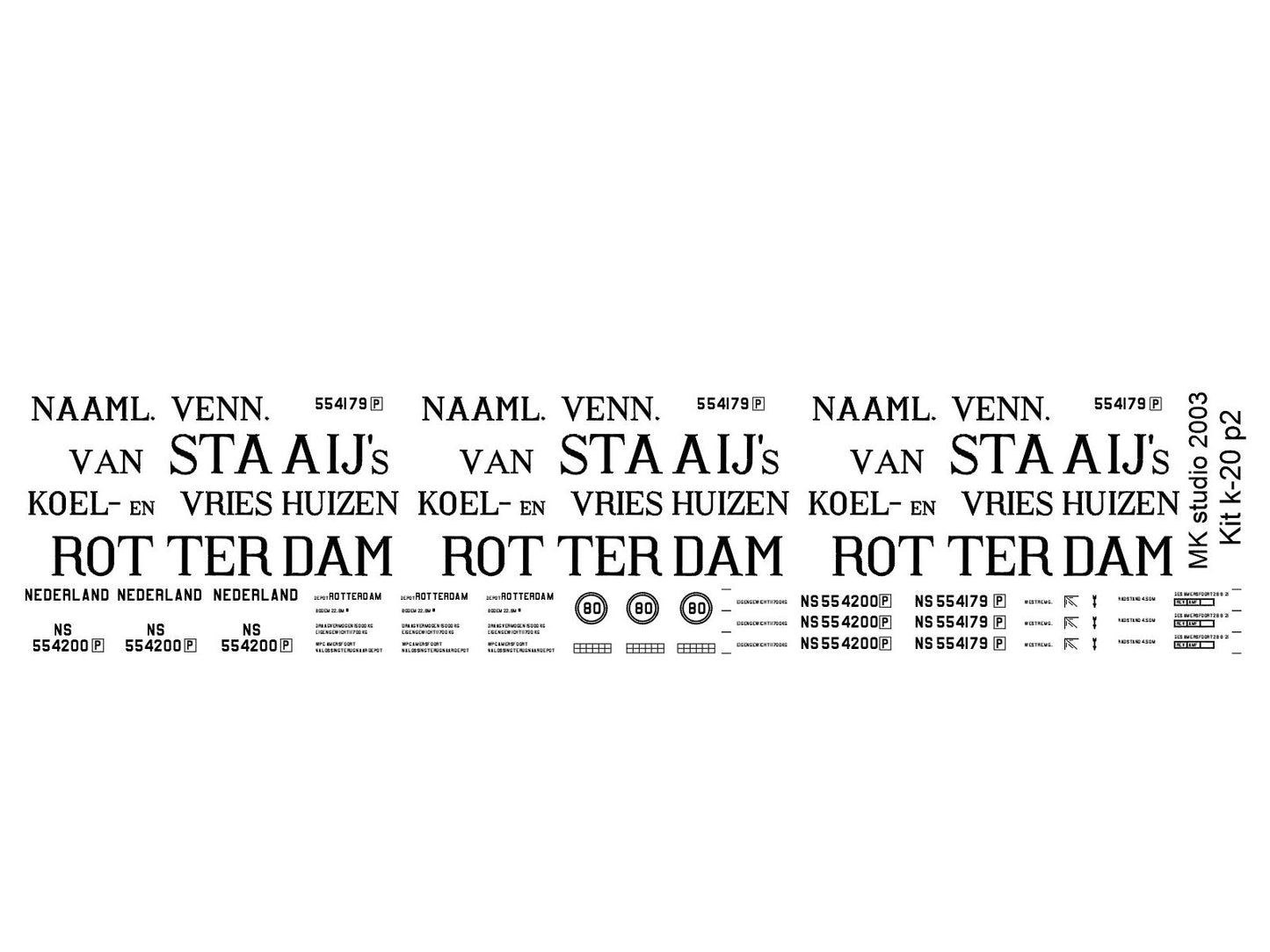 Opschriften voor koelwagen "Staaij's Koel en Vrieshuizen" (1921-1930) Art. T-20p2