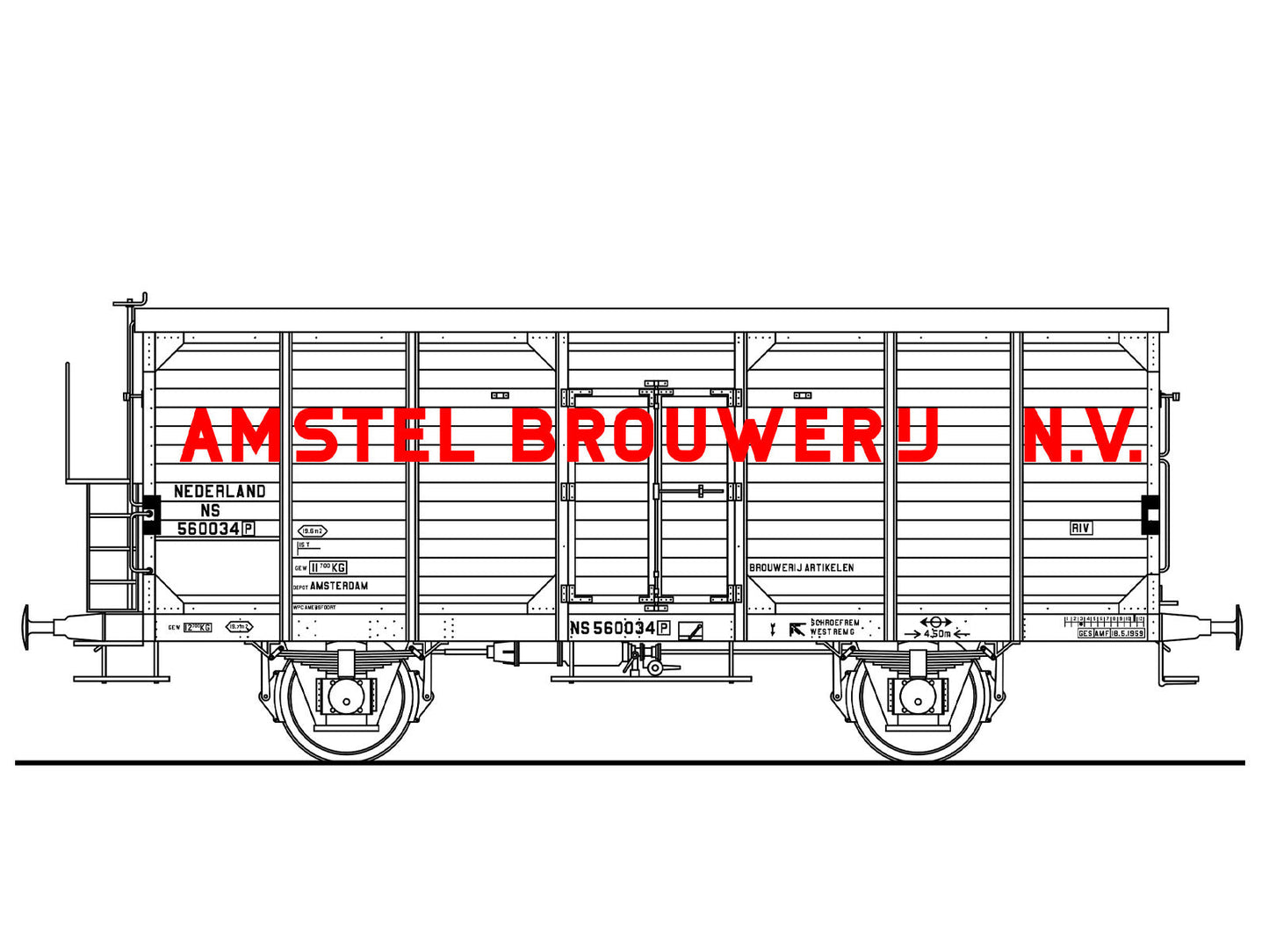 Opschriften voor bierwagen "Amstel" (1949-1965) Art.T-20p7