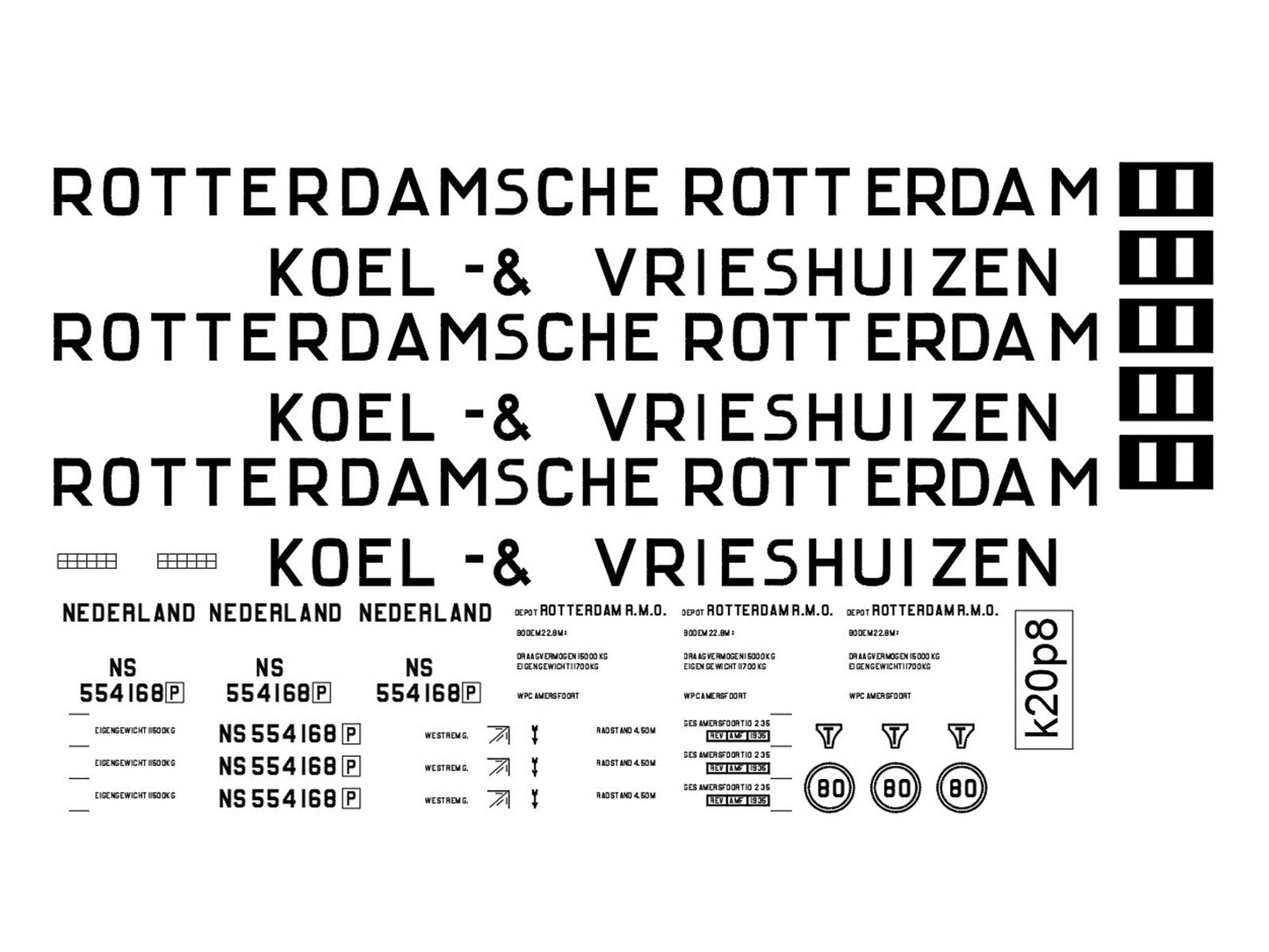 Opschriften voor koelwagen "Staaij's koel- en vrieshuizen" (1930-1950) Art. T-20p8