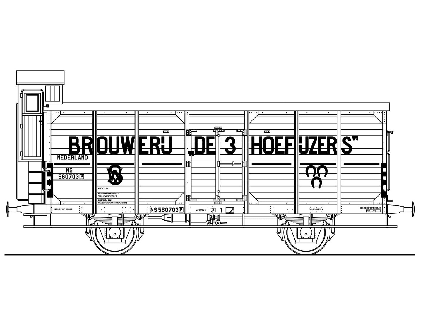 Opschriften voor bierwagen "Drie Hoefijzers" (1922-1940) Art. T-20p9