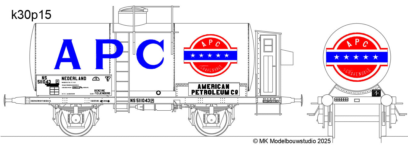 Opschriften ketelwagen "American Petroleum Company APC" (1928-1936), art. T-30p15