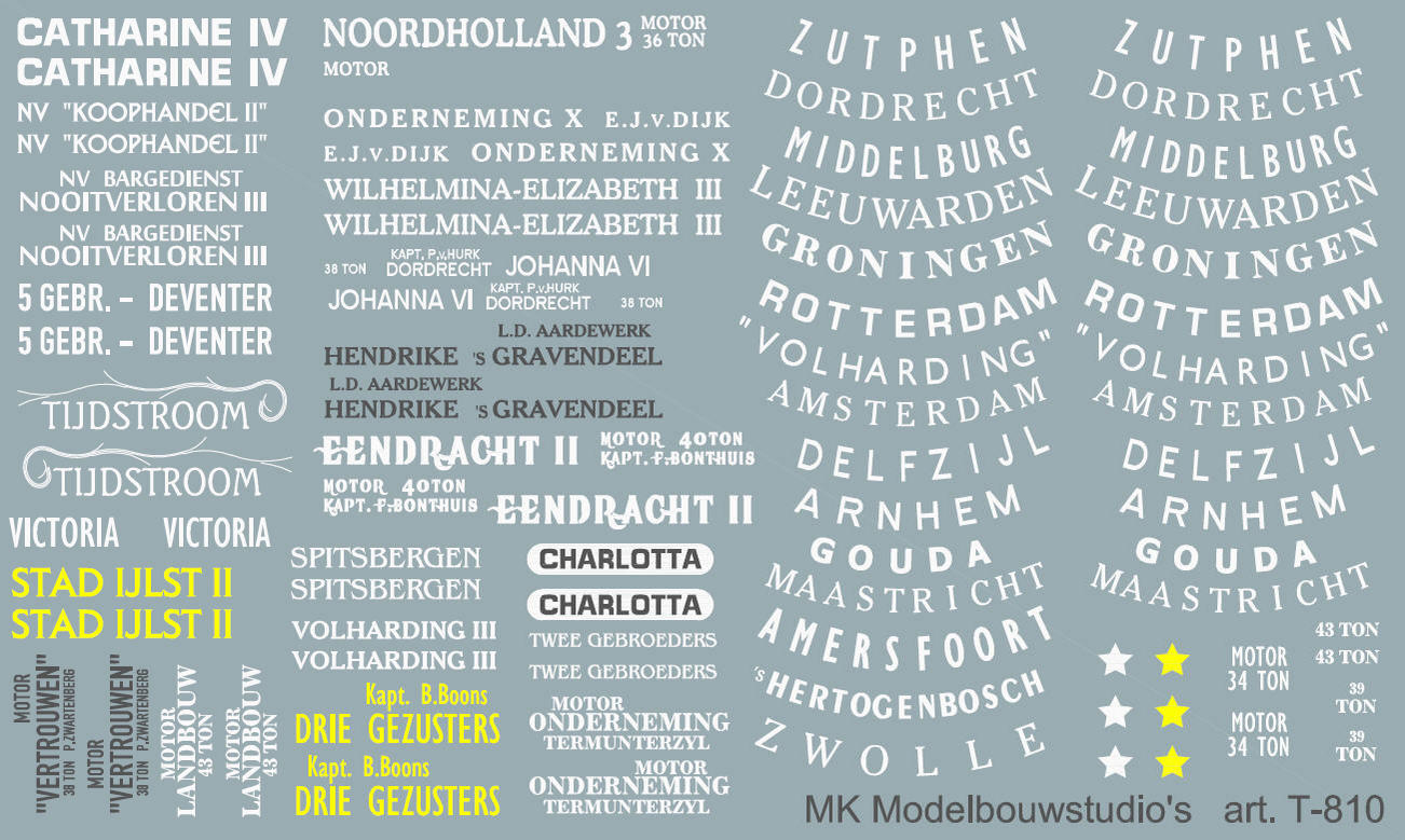 Opschriften voor binnenvaartschepen art. T-810