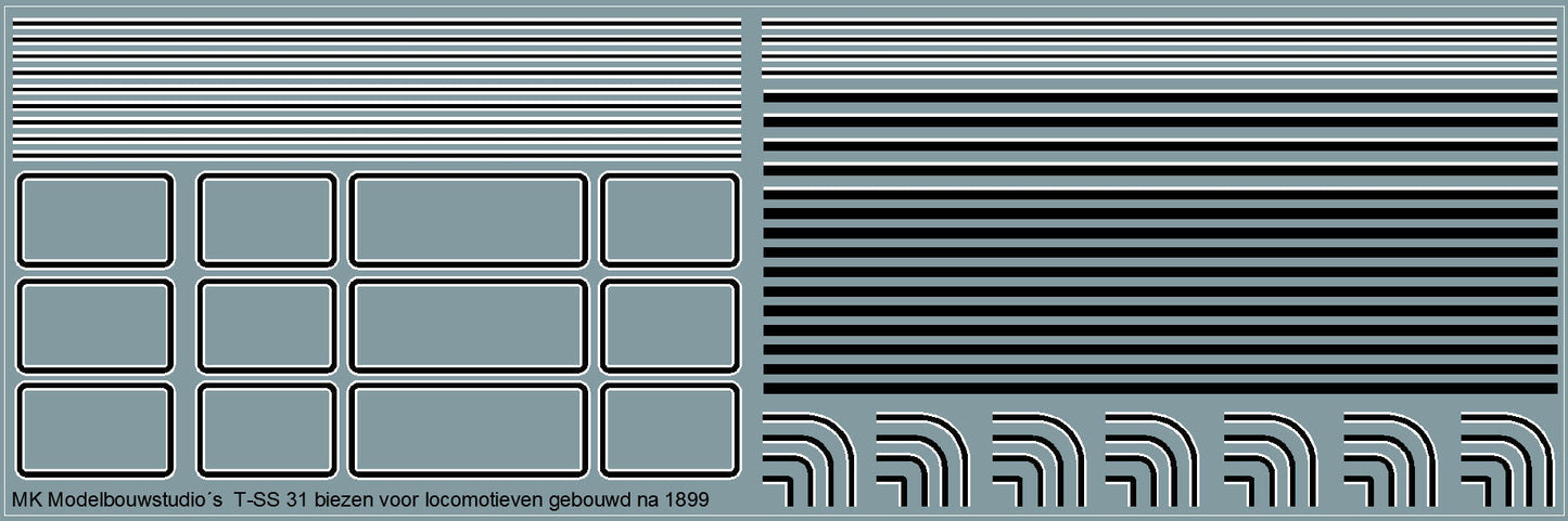 SS opschriften locomotiefbiezen (patroon na 1899) - art. T-SS31