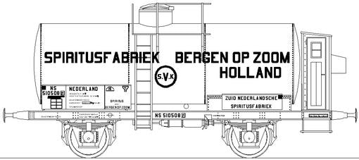 Opschriften voor ketelwagen "Spiritus Bergen op Zoom" (1921-1950)  Art. T-30p17