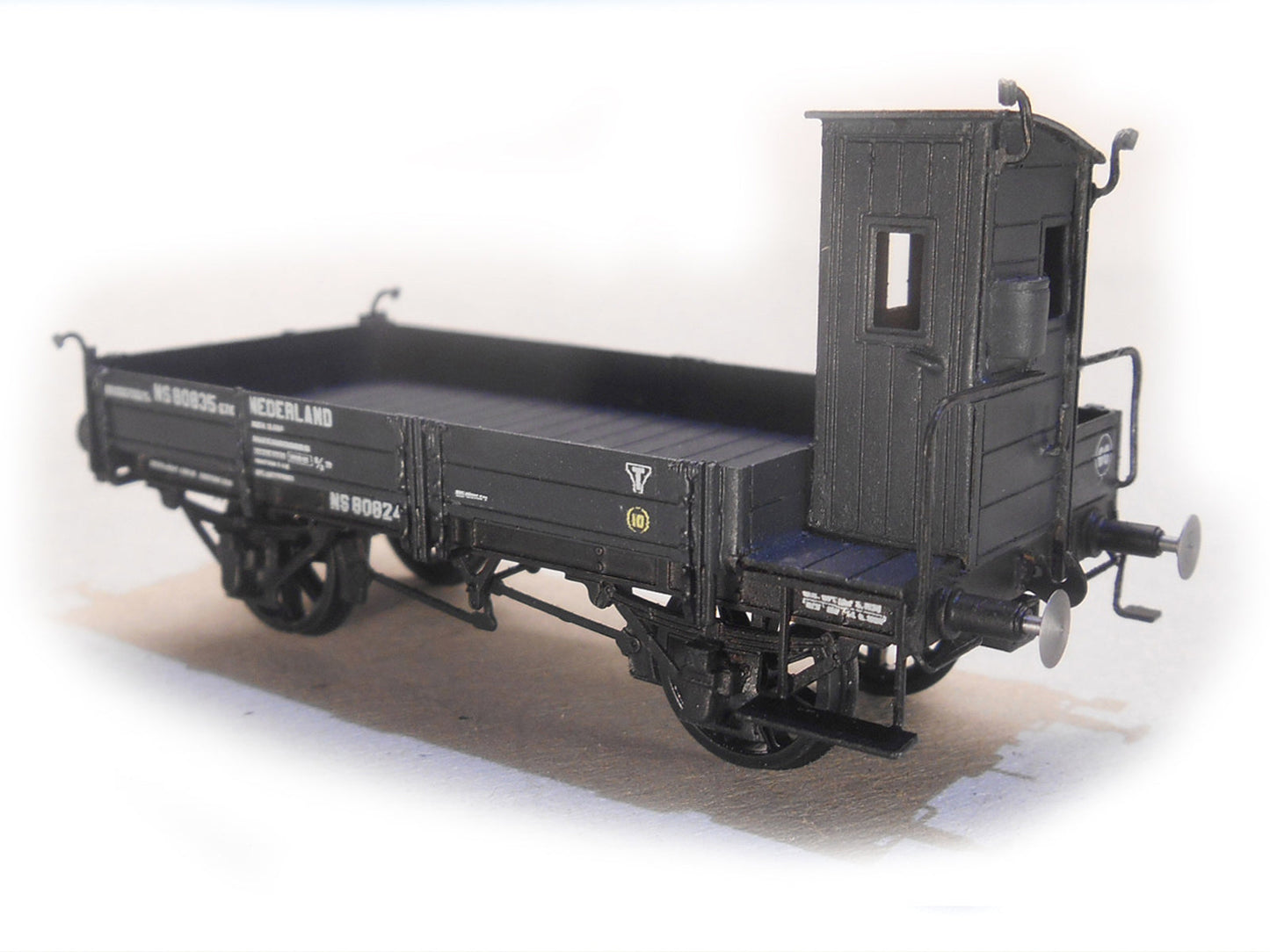 Messing bouwset zandwagen met remhuis (NS-HSM) 1883-1940  Art. M-132