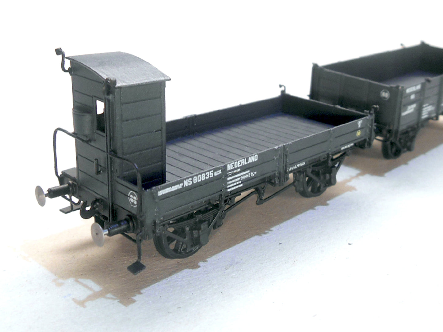 Messing bouwset zandwagen met remhuis (NS-HSM) 1883-1940  Art. M-132