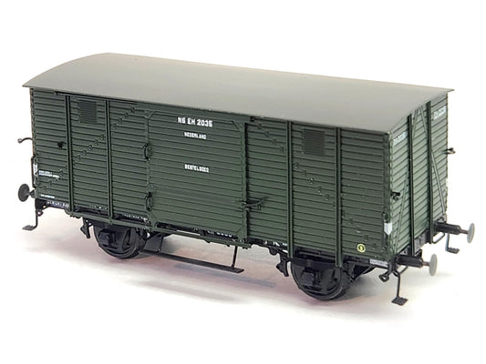 Messing bouwset hulp-bestelgoederenwagen Eh NS (1892-1950)  Art. M-175nsehk