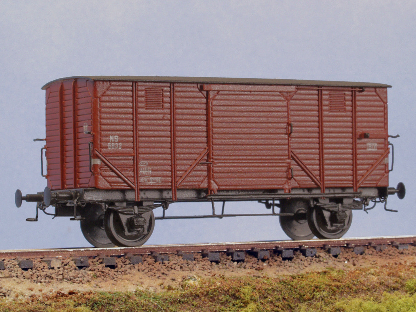 Messing bouwset goederenwagen CHD, oud model met remhuis NS / HSM (1886-1970)  Art. M-177
