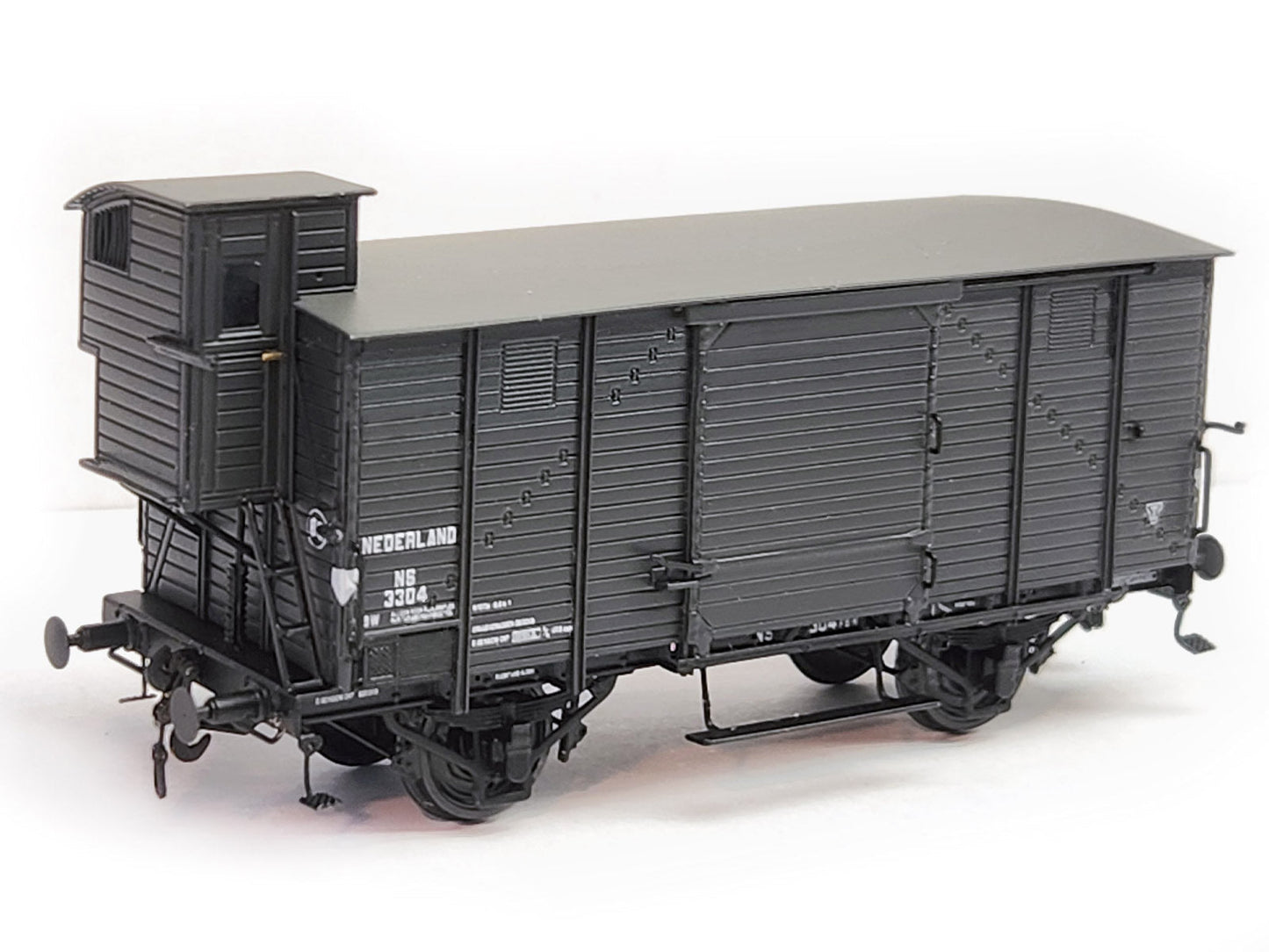 Messing bouwset goederenwagen CHD, oud model met remhuis NS / HSM (1886-1970)  Art. M-177