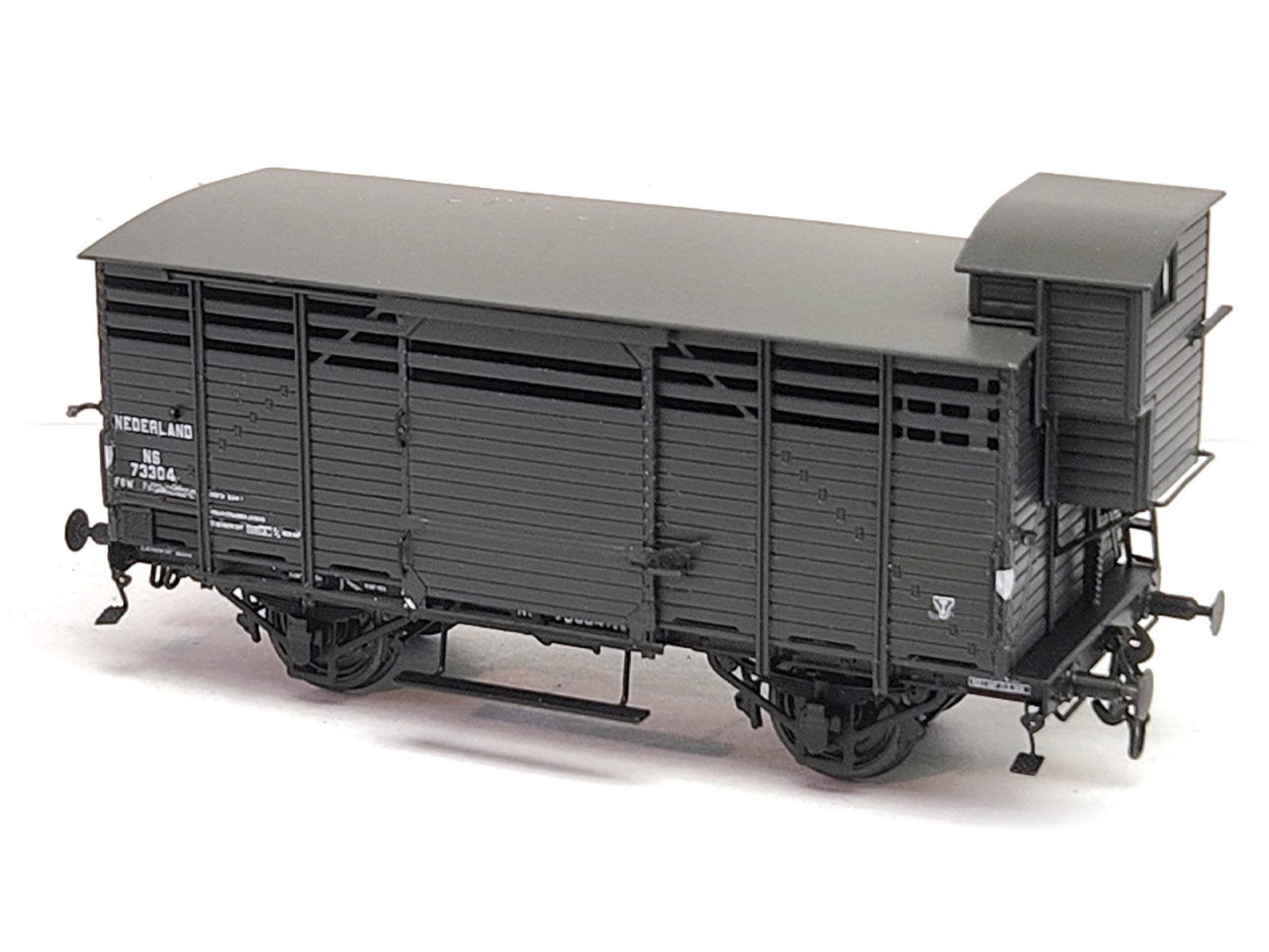 Messing bouwset "Veewagen HSM met remhuis" NS / HSM (1894-1955) Art M-181