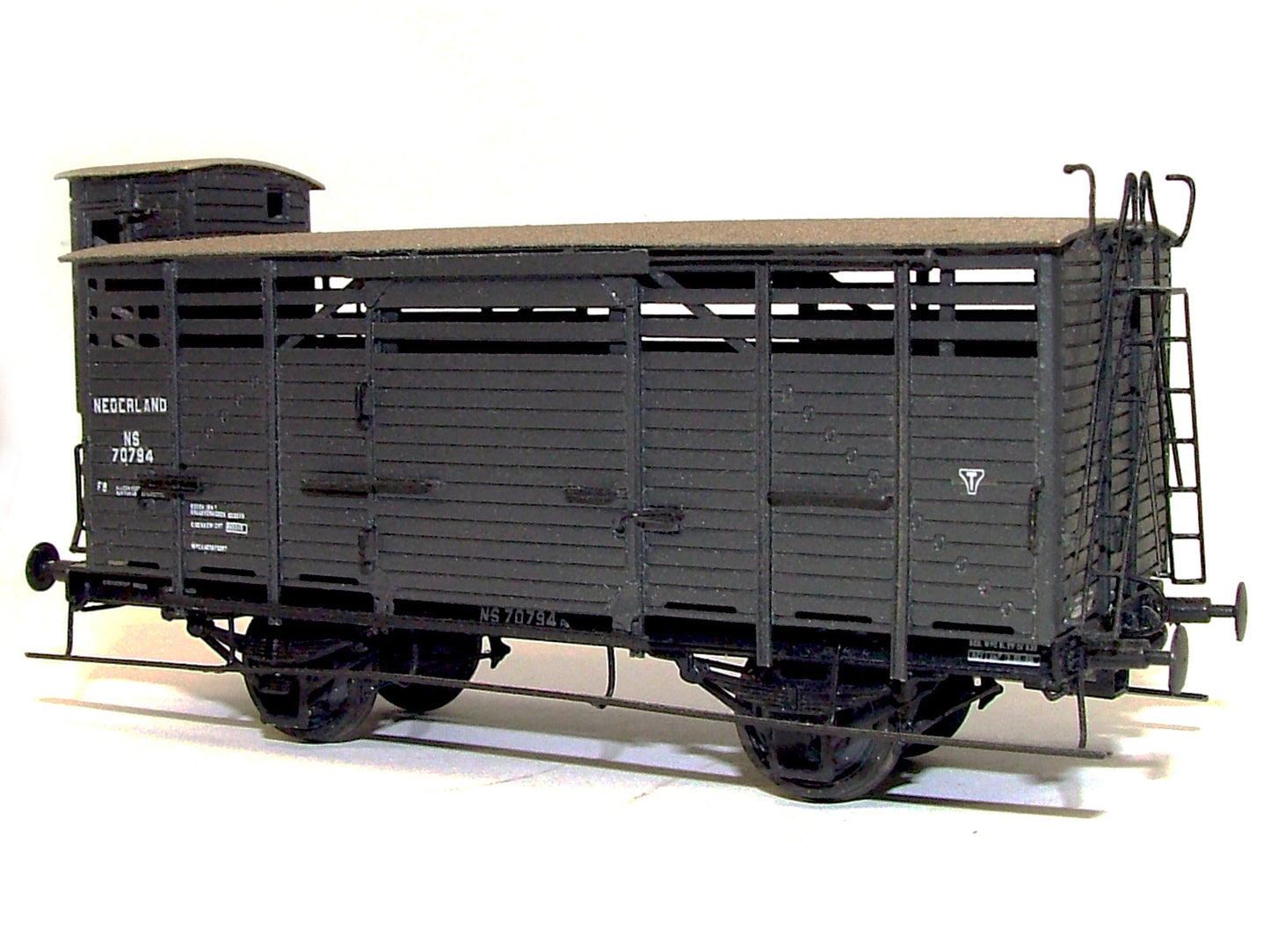 Messing bouwset "Veewagen HSM met remhuis" NS / HSM (1894-1955) Art M-181