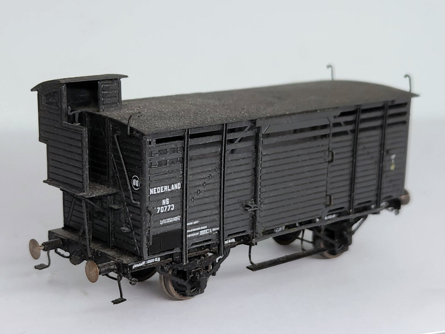 Messing bouwset "Veewagen HSM met remhuis" NS / HSM (1894-1955) Art M-181