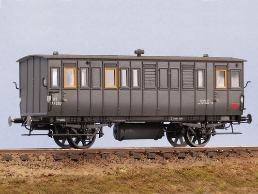 Messing bouwset werkwagen seinwezen (oud couperijtuig) NS (1921-1950)  Art. M-216