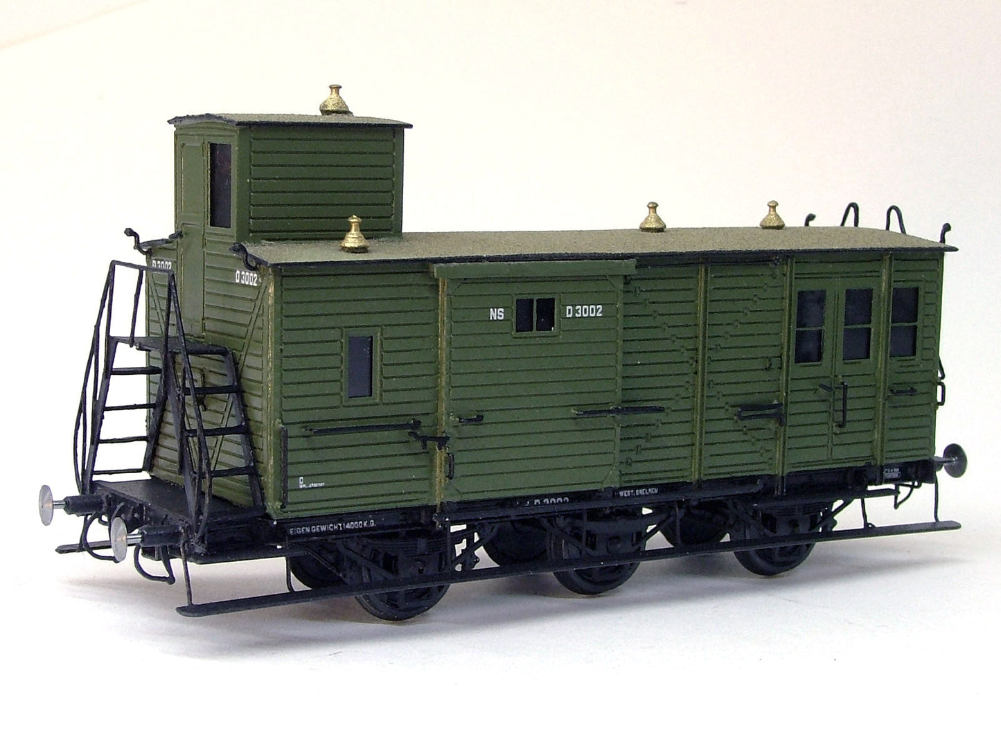 Messing bouwset HSM (post)bagagewagen NS / HSM (1883-1940) - art. M-221 en M-222