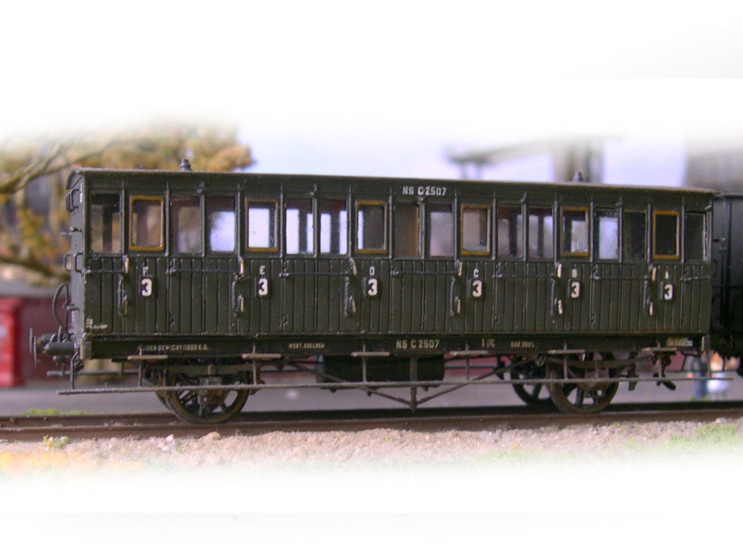 Messing bouwset 3e klasse rijtuig met 6 coupés NS / HSM (1875-1939) - Art. M-234