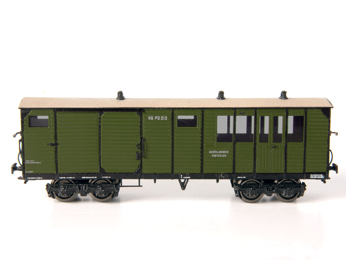 Messing bouwset normaalspoor tram post-bagagewagen SS / NS (1915-1954) - Art. M-401