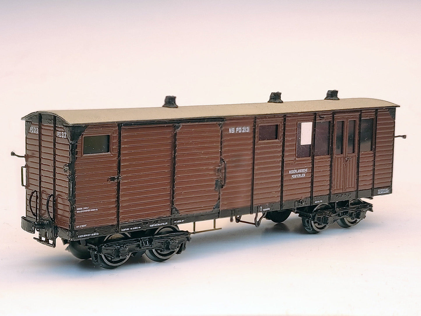 Messing bouwset normaalspoor tram post-bagagewagen SS / NS (1915-1954) - Art. M-401