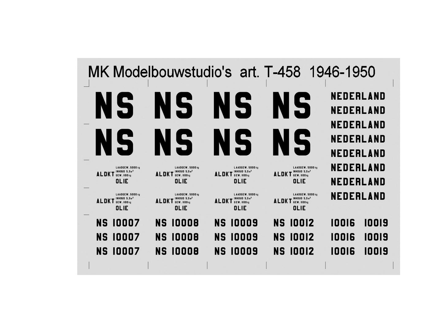 Bouwsets laadkistensysteem NS o.a trekkers, kisten, opschriften (1938-1970)