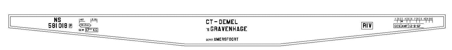 Opschriften voor Roco "CT Demel" tank transporters NS (1954-1970)  Art. T-55