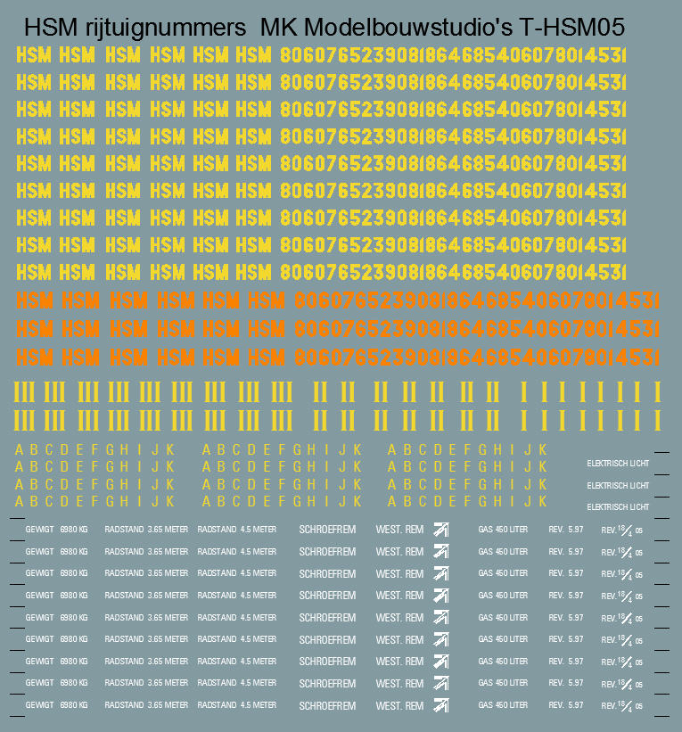 HSM opschriften voor rijtuigen - art. T-HSM05