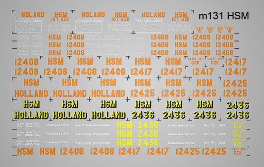 HSM opschriften voor rijtuigen en goederenwagens