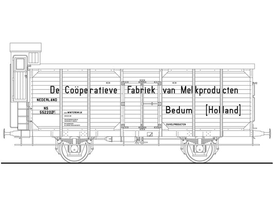Opschriften voor koelwagen "Melkfabrieken Bedum" (1921-1938)  Art. T-20p13