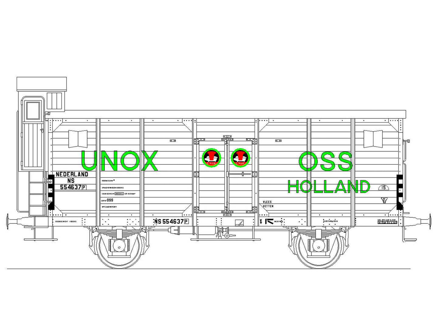 Opschriften voor koelwagen "Unox" (1939-1955)  Art. T-20p15