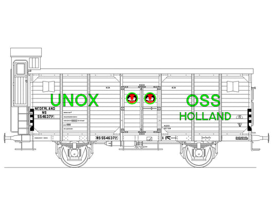Opschriften voor koelwagen "Unox" (1939-1955)  Art. T-20p15