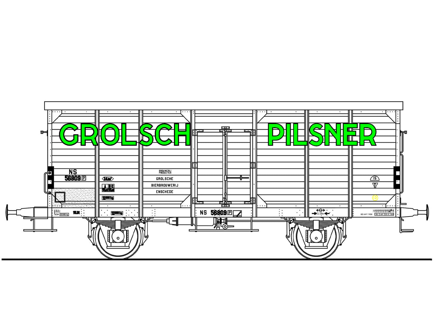 Opschriften voor bierwagen "Grolsch" (1938-1965)   Art. T - 20p17