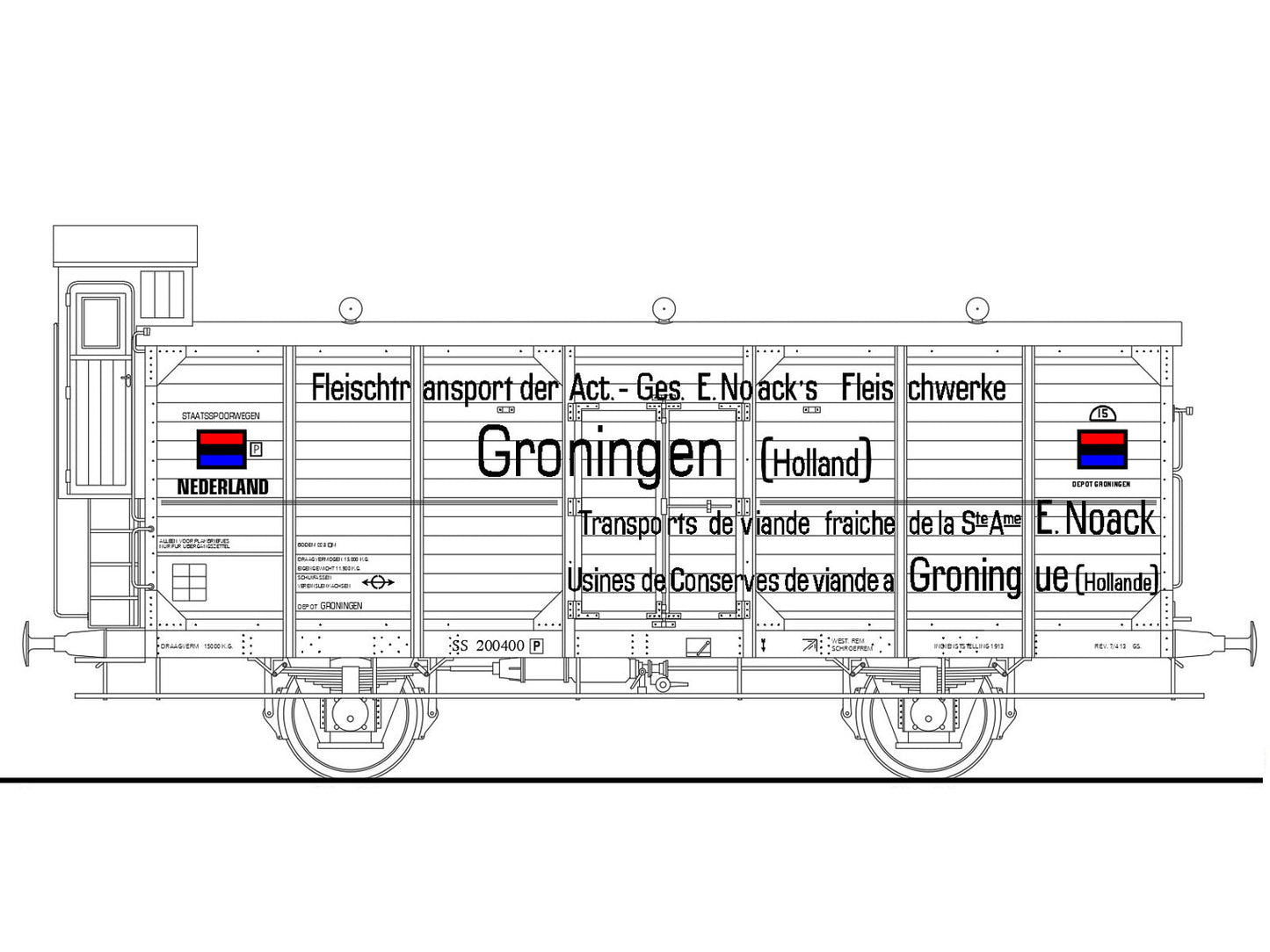 Opschriften voor vleeswagen "Noach's Fleischwerke" (1913-1916)  Art. T-20p4