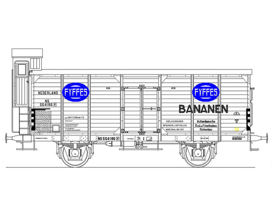 Opschriften voor koelwagen "Fyffes  bananen" (1926-1950)  Art. T-20p5