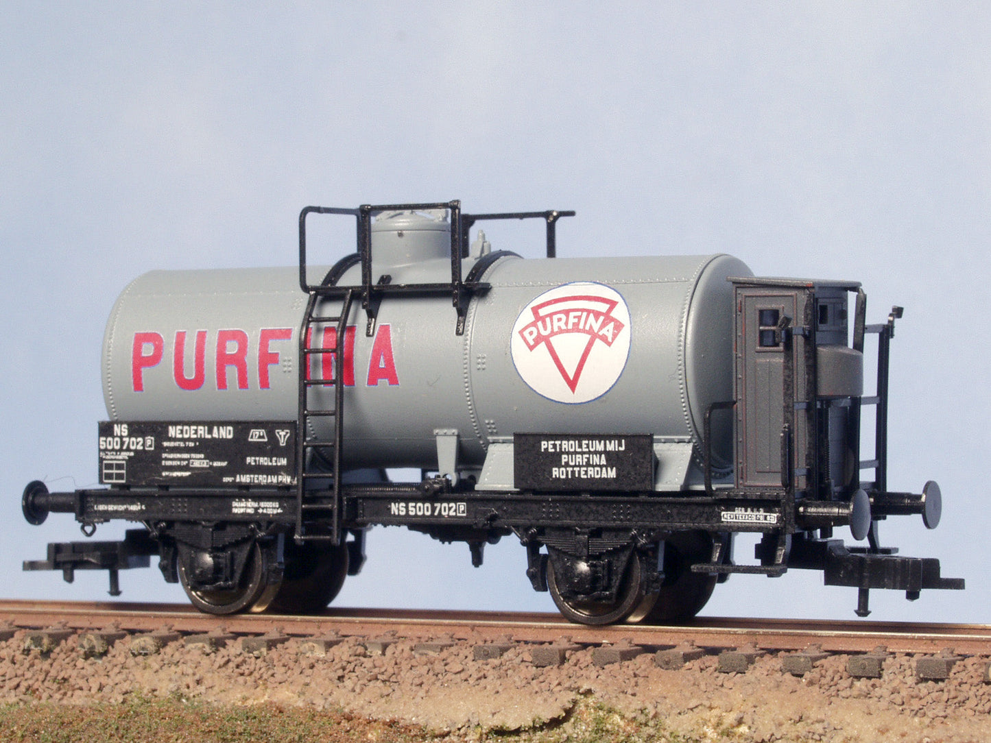 Opschriftenset voor ketelwagen "Purfina"  NS uitvoering (1925-1955) - Art. T-30p11.