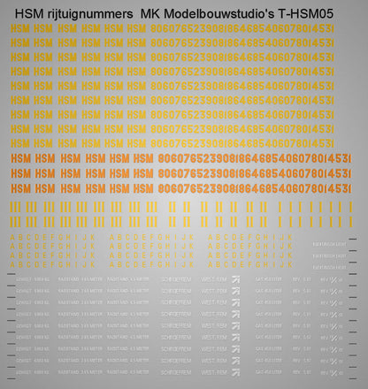 HSM opschriften voor rijtuigen en goederenwagens