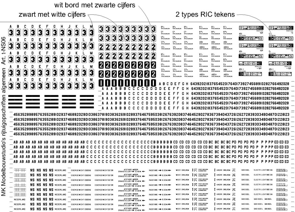 NS Opschriften voor rijtuigen - Art. T-NS06
