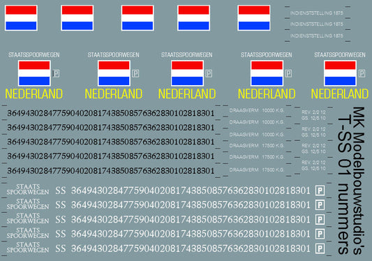 SS algemene opschriften goederenwagens - art T-SS01