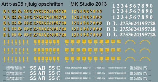 SS Opschriften voor rijtuigen - Art. T-SS05