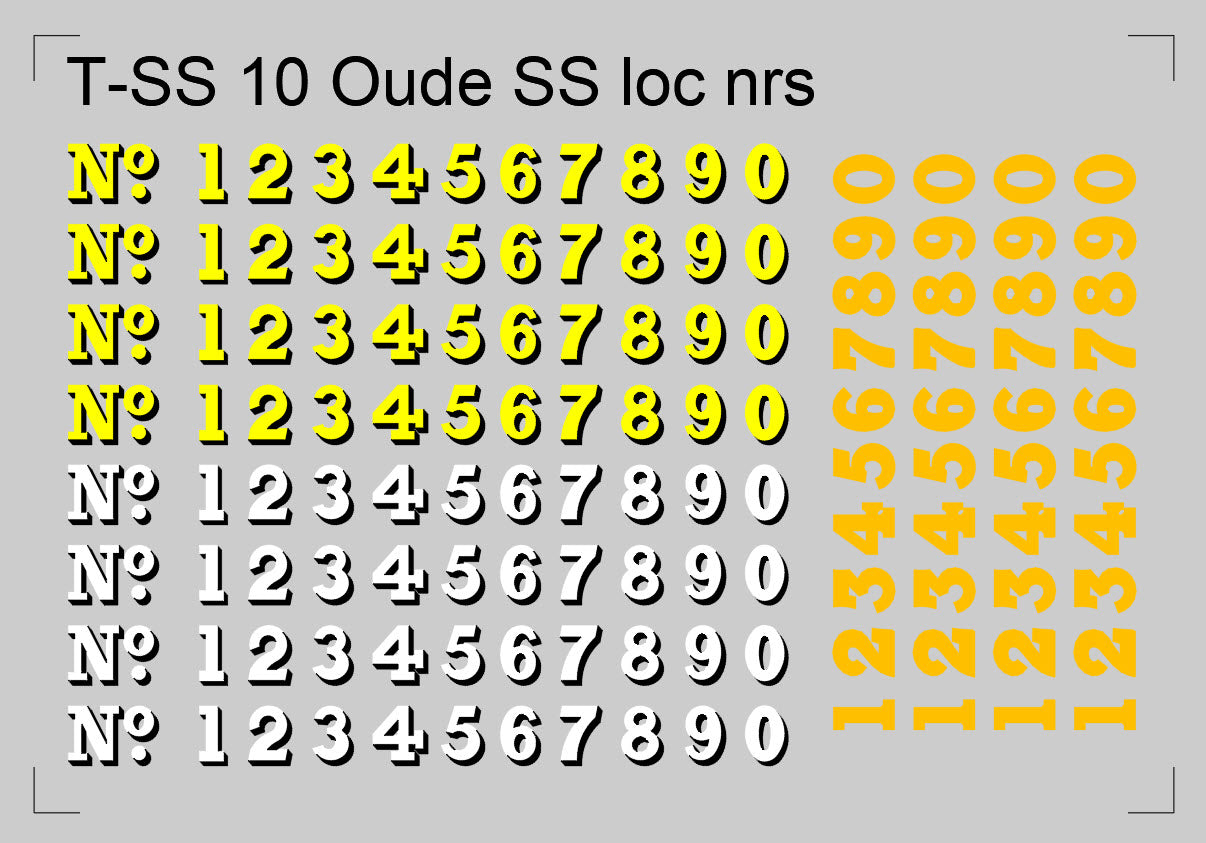 Nummerplaten voor locomotieven SS / HSM / NBDS - VERNIEUWD